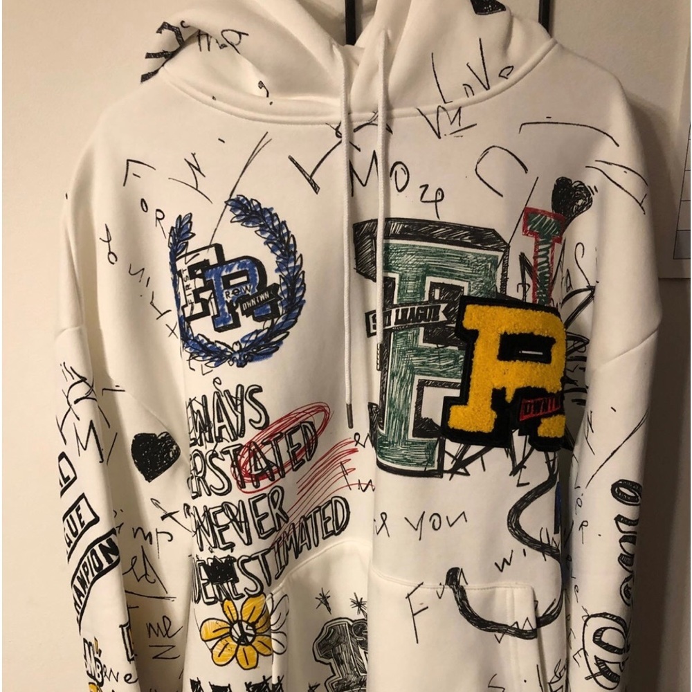 First Row varsity graffiti hoodie